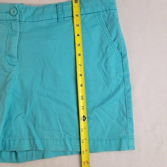 CROWN and Ivy Womens Plus Size 16W Shelby Aqua Blue Print Shorts - Picture 2 of 6